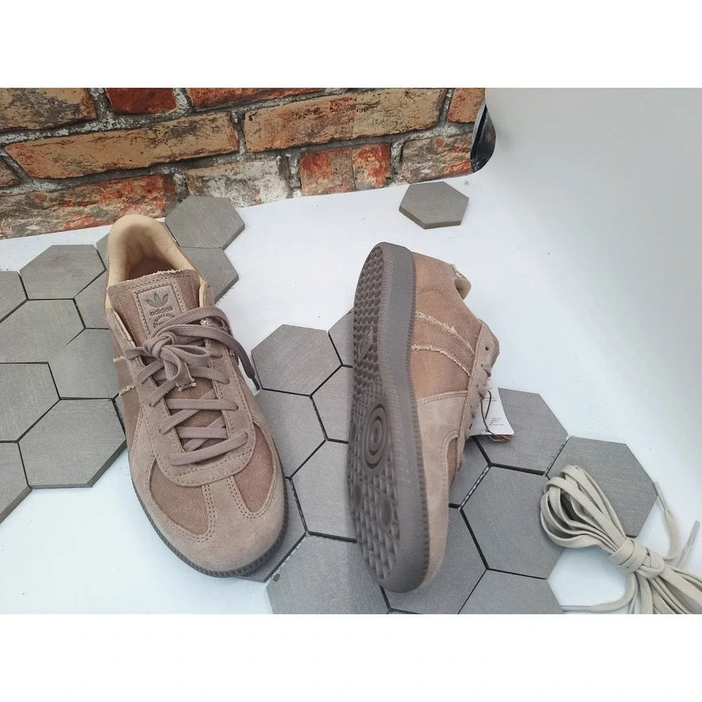 Adidas BW Army Grey Brown Canvas Leather Lined Men's 8 GAT Sneaker Minimal Taupe